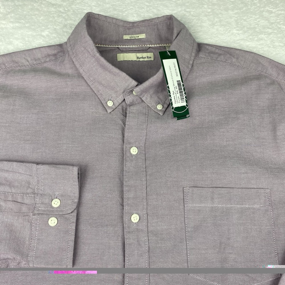Hawker Rye Elemental Oxford Shirt Mens XXL Purple Long Sleeves Regular Fit NWT!